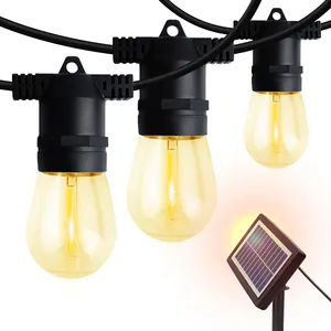Newly Upgraded 29FT 10 Bulbs 4 Modes FCC Listed Solar LED String Lights Indoor Outdoor For Garden Porch Pergola Gazebo