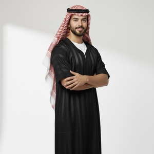 Bộ vest nam chất liệu georgette giả cao cấp, không may sẵn, thêu tay, giá rẻ, kiểu truyền thống Ấn Độ, salwar kameez, sari, trang phục truyền thống Hồi giáo - Product Image 2