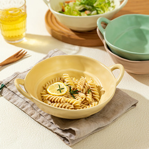 Tazón irregular martillado con doble asa, ideal para uso doméstico, dormitorios, fideos instantáneos, fideos de arroz, mezclar fideos. - Product Image 3