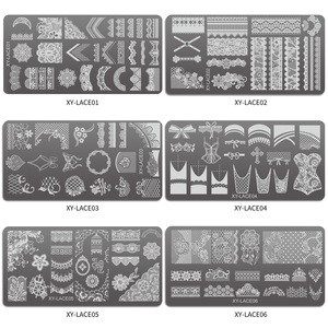 Placa de estampado de uñas de diseño personalizado OEM, flor de encaje francés, placa de sello de Arte de uñas de acero inoxidable para uso en salón, arte de uñas DIY - Product Image 1