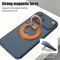 Soporte de Anillo para Teléfono Inteligente Elecom (Soporte para Dedo) con Rotación de 360 Grados, Protección Contra Caídas y Función de Soporte [Tipo Transparente] Plateado