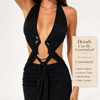 Robe longue sirène dos nu pour femme avec découpes et décorations métalliques, style bodycon, idéale pour les soirées et les fêtes - Sehe Fashion