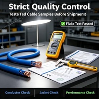 Cable de Red Cat5e Listo para Instalar, 100% Cobre Puro UTP 24AWG, Cable Ethernet con Cubierta Azul de HDPE/PE/PVC para Estaciones de Trabajo de Oficina