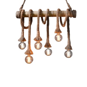 Industriale Stile Retrò Sala da pranzo <span class=keywords><strong>Cucina</strong></span> Corda Ristorante Lampadario di Casa <span class=keywords><strong>Rustica</strong></span> di Canapa Decorativa Lampadario - Product Image 1