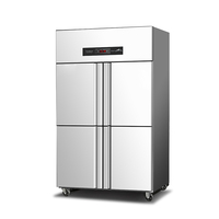 Réfrigérateur commercial 4 portes 1000L en acier inoxydable à froid direct pour charcuterie