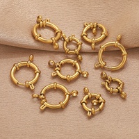 18K Stainless Steel Ring-Shaped Slingshot Clasp Jewelry Findings for DIY Necklaces Bracelets Fade-resistant Pendants and Clasps