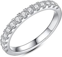 Bague demi-éternité unisexe scintillante en or 14K rempli, moissanite couleur D, empilable, pour femmes et hommes, pour anniversaire, bague VVS1