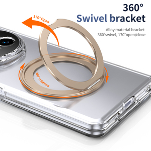 Funda Transparente Antiamarilla con Cubierta Plegable, Soporte Magnético Giratorio de 360° N52, Cristal Templado, <span class=keywords><strong>Carga</strong></span> Inalámbrica para Teléfono Honor - Product Image 4
