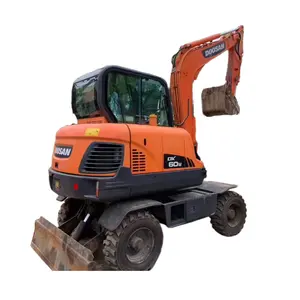 Ce/Epa Doosan Wiel Graafmachine Dx 60W/Goede Prijs Zuid-Korea 5 Ton 6 Ton Gebruikt Japan Doosan Mini Wiel Graafmachine