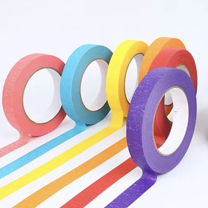 Малярная лента из крепированной бумаги с акриловым клеем без остатка следов, односторонняя, высокопрочная, экологичная, легко отрывающаяся, для декоративных работ и DIY-проектов - Product Image 1