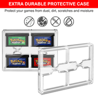 4 slot penutup pelindung UV akrilik bening Game Boy untuk GBA SP GBM kotak tampilan penyimpanan kartrid kartu komunikasi berkabel