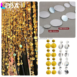 LEDA Best Selling Colorful Red Gold Silver Sequin Beaded Curtain <b>Ceiling</b> & Wall Wedding Party Decoration Supplies - Product Image 2