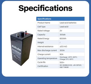Batteries au plomb-acide Bullcube 2v 300ah pour systèmes de stockage d'énergie solaire, de communication et d'alimentation sans interruption (ASI) - Product Image 6