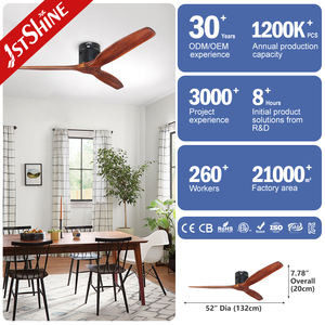 1stshine plafond ventilateur Offre Spéciale 3 ventilateur solide avec des feuilles en bois en bois ventilateur <span class=keywords><strong>de</strong></span> plafond avec télé<span class=keywords><strong>commande</strong></span> - Product Image 3