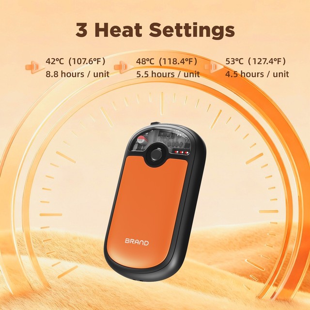 Magnetic Pairing Rechargeable Hand Warmers 2-Pack, 3 Heat Settings, Portable with Lanyard