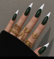 Ongles Stiletto Extra Longs à Coller, Faux Ongles Brillants Rouge Vin Uni, Embouts d'Ongles en Acrylique Faits Main Réutilisables pour Fêtes et Cosplay