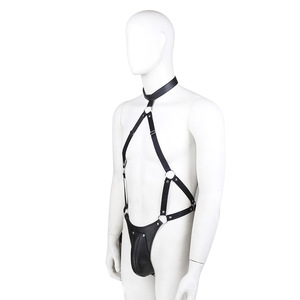 Black PU <b>Leather</b> Men Belts Bdsm Chest Strap Belt Suspender Adjustable Body Gothic <b>Harness</b> Underwear Bondage Punk <b>Harness</b> - Product Image 2