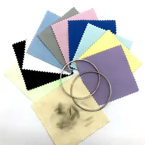 Jewellery Polish Cloth Jewelry Polishing Cleaning Cloth Gold Print Silver with Logo Microfiber White Gray Red Blue,etc.