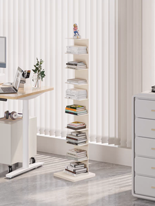 Libreria Angolare Nascosta in Ferro Battuto, Scaffale Verticale per <span class=keywords><strong>Soggiorno</strong></span>, Libreria Multilivello per <span class=keywords><strong>Studio</strong></span>, Espositore a Più Ripiani - Product Image 5