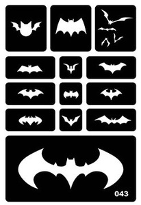 Stencil Temporanei Riutilizzabili per Tatuaggi su Viso e Corpo, per Pitture Glitterate, Matrimoni, Feste di Compleanno, Concerti, Modelli per Tatuaggi HH - Product Image 6