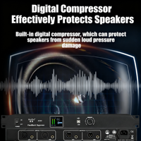 Suppresseur de rétroaction IA entièrement automatique AF300, égaliseur 10 bandes, mixeur automatique, anti-sifflement, processeur numérique quadri-CPU 24 bits 96 kHz