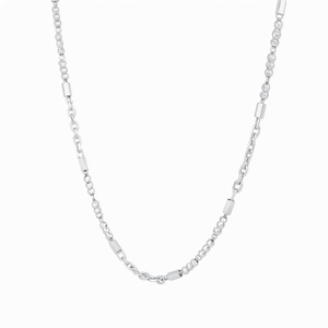 Radiant Unisex Shiny <b>White</b> Pt950 Fine Link Cable Necklace For Daily Occasion Minimalist Premium Platinum Jewelry - Product Image 3