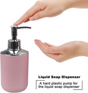 6 Piece Pink Plastic Accessories <strong>Bathroom</strong> Accessories Luxury <strong>Set</strong> for Home - Product Image 3