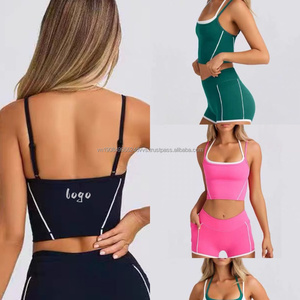 Nouvel ensemble taille haute : Legging évasé, haut croisé et soutien-gorge rembourré – Tenue de sport et de gym pour femme – Ensemble 2 pièces - Product Image 1