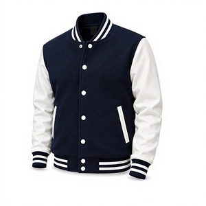Blouson Bomber Universitaire Unisexe Personnalisé avec Logo, Style Streetwear Hiver, Manches Contrastantes, Polaire Imperméable - Product Image 5