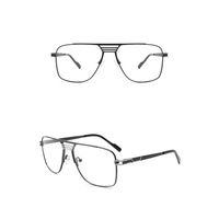 Prêt à expédier – Montures de lunettes optiques métalliques haut de gamme, style pilote, à double pont et monture complète, pour un usage quotidien
