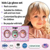 Kit de maquillage pour enfants de 3 ans et plus coiffeuse pour filles avec brillant à lèvres et fond de teint ensemble de cosmétiques en boîte pour le jeu