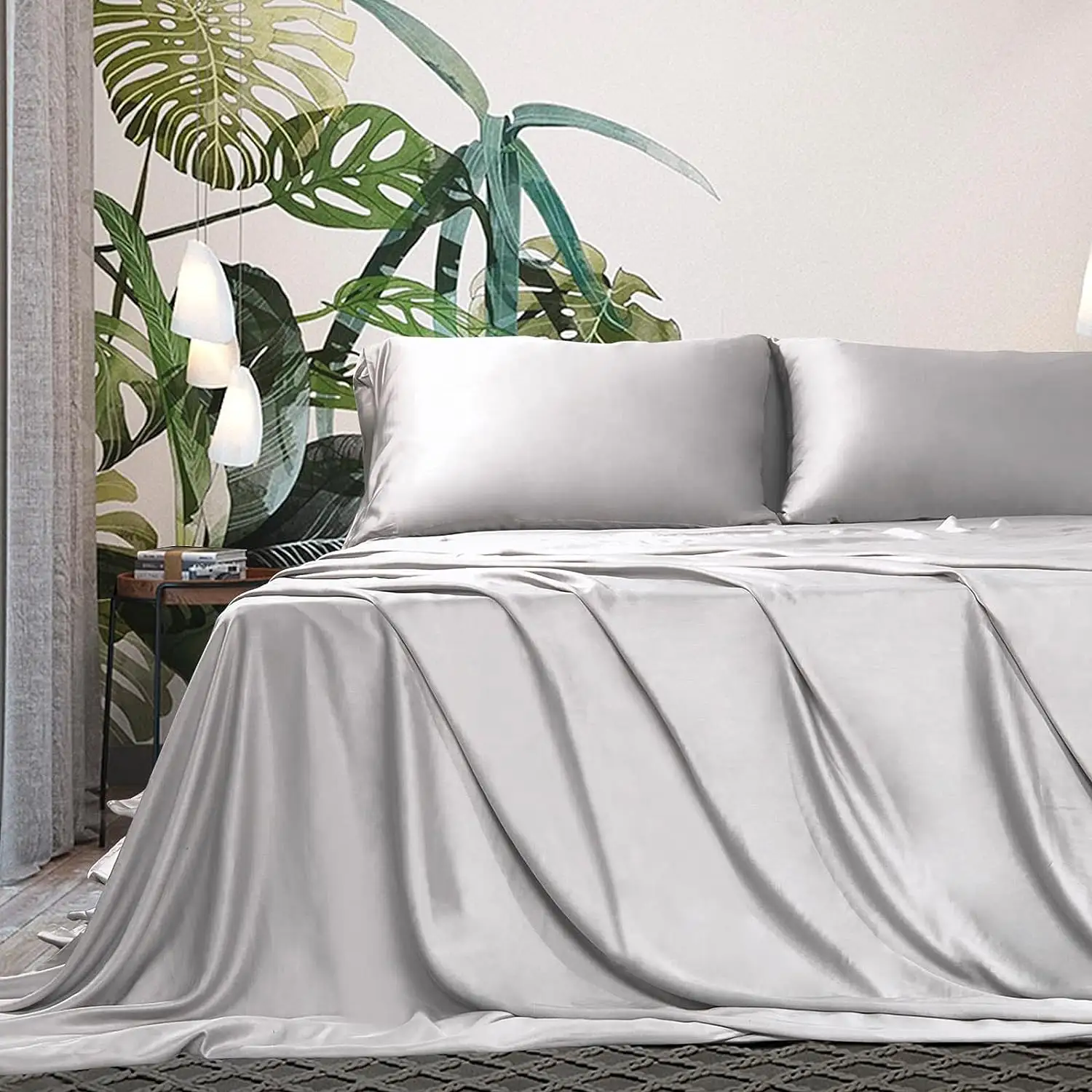 Lençol de luxo puro Tencel 100% King Size Lençol conjunto de cama Lençóis Lyocell Lençóis Lençóis de cama com bolsos profundos