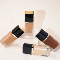 Fond de teint liquide de luxe OEM ODM avec logo personnalisé, contrôle du sébum, fini mat, tons foncés, 30 ml, tous types de peau