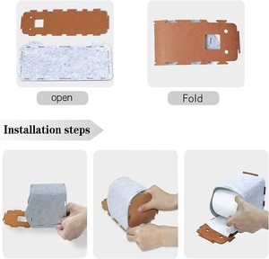 Scatola di feltro porta scatola per bagno rettangolo disegni cartone animato feltro per scatola di carta assorbente - Product Image 2