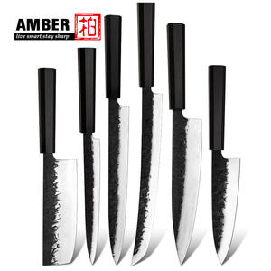 6 قطع مطرقة مزورة سان ماي الصلب الفاخرة ثمانية الأضلاع خشب الأبنوس قبضة اليدوية سان ماي الصلب 10Cr15CoMoV سكين - Product Image 1