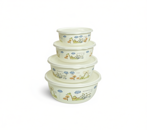 Recipientes Redondos de Plástico para Alimentos, 5 Piezas Apilables, Libres de BPA, con Diseño de Dibujos Animados, para Almacenar el Almuerzo - Product Image 1