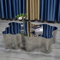 Table basse de luxe en acier inoxydable, table basse miroir moderne pour salon, table basse de forme personnalisable