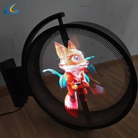 Écran LED holographique Grand ventilateur d'hologramme 3D Boîte à lumière Ventilateur d'hologramme Sac à dos Projecteur Projection