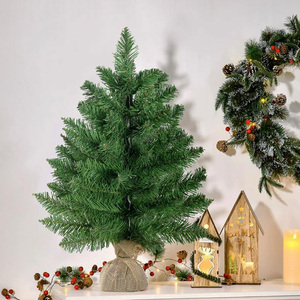 Artificial <b>Tabletop</b> Christmas <b>Tree</b> 45 Cm Green PVC Fir With Jute Base Realistic Effect - Product Image 5