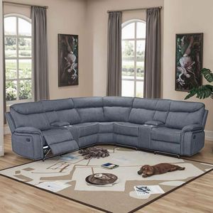 Electric Recliner <b>Bluetooth</b> Speaker Comfortable Leather Storage Armrests & Socket <b>Adapter</b> Sofa Set for Living Room - Product Image 4
