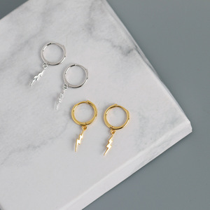 MYF Factory 2024 Custom <strong>Wholesale</strong> 925 Sterling Silver Jewelry Gold Plated <strong>Lightning</strong> Circle Earrings Zircon Best Factory Price - Product Image 3