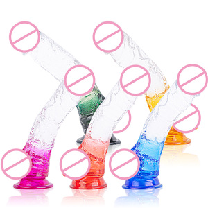 Großhandel Gradient Transparent Realistische Schwanz <span class=keywords><strong>Penis</strong></span> Adult Sexspielzeug Riesige Gelee Kristall Dildo Künstlicher <span class=keywords><strong>Penis</strong></span> Für Frauen Dildo Sex - Product Image 1