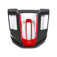Ensemble complet de garnitures intérieures en ABS style fibre de carbone rouge, compatibles avec CR-V 2017-2022, accessoires de modification intérieure de voiture