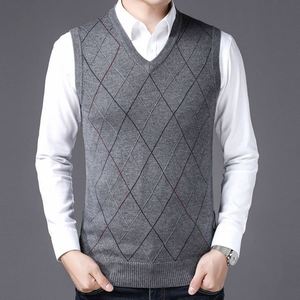 <span class=keywords><strong>Gilet</strong></span> invernale in maglia di <span class=keywords><strong>lana</strong></span> di nuovo stile maglione Pullover da <span class=keywords><strong>uomo</strong></span> Casual senza maniche senza maniche - Product Image 3