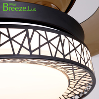 Ventilador de techo decorativo LED giratorio de 360 grados con estilo tradicional ligero para control remoto de baño incluido