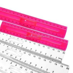 2023 conception unique 12 pouces/30cm multifonctionnel transparent intégré longue <span class=keywords><strong>loupe</strong></span> mince colorée en plastique dur règle - Product Image 5