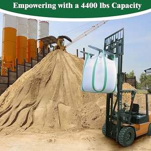 4400 Lbs Capacity 35x35x43 Inches <b>Polypropylene</b> (PP) Square Bottom Open Top White Rectangular Offset Printing Fertilizer/Flour - Product Image 5