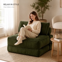 Canapé-lit de sol moderne en velours côtelé, pliable, avec coussin capitonné, fauteuil lounge convertible pour invités, mobilier de dortoir et de maison, vente en gros