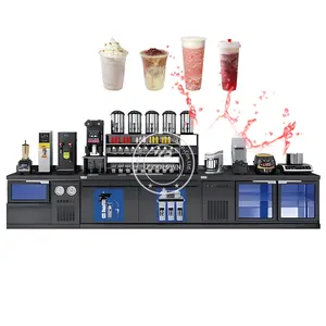 Custom Design Coffeeshop Cafe Bar Tellers Apparatuur One Stop Oplossing Bubble Tea Melk Thee Bar Teller Station