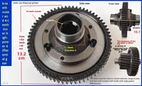 Electric Tricycle Differential Gear Set Negative Shaft Gearbox Modification Differential Box Gear Motorcycle Transmission System
